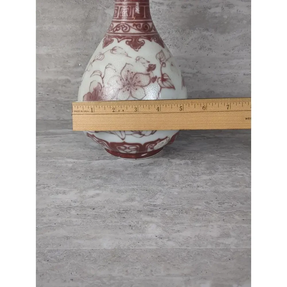 Chinese Antique Underglaze‎ Red Porcelain Vase, Cherry Blossom